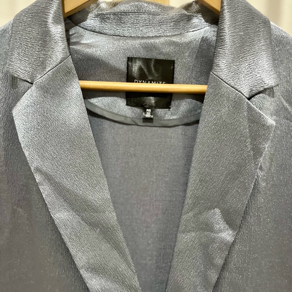 DYNAMITE blazer dress grey metallic small - Picture 3 of 5